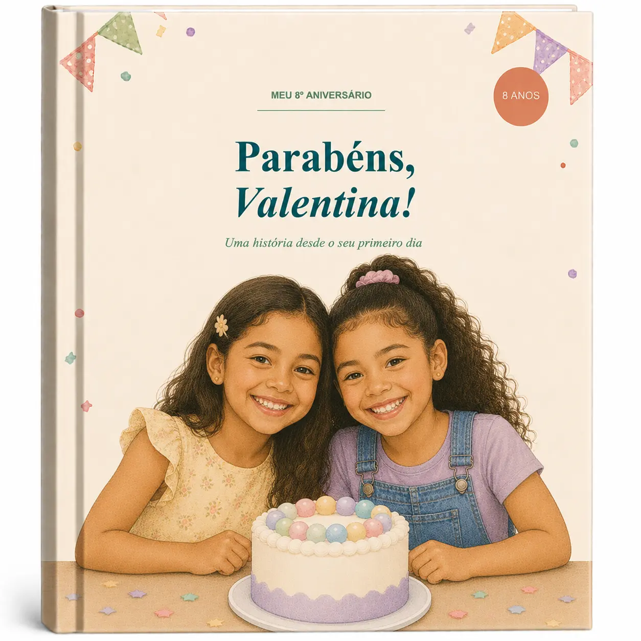 Livro personalizado de Bruno com ilustração da família